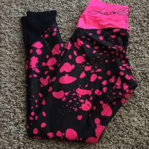 La Bella Mafia hot pink and black leggings